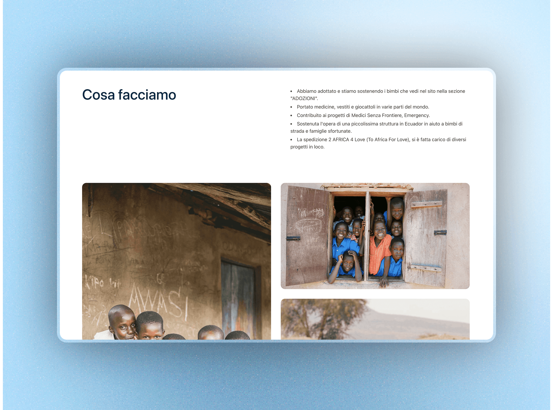 Sviluppo sito web per no-profit